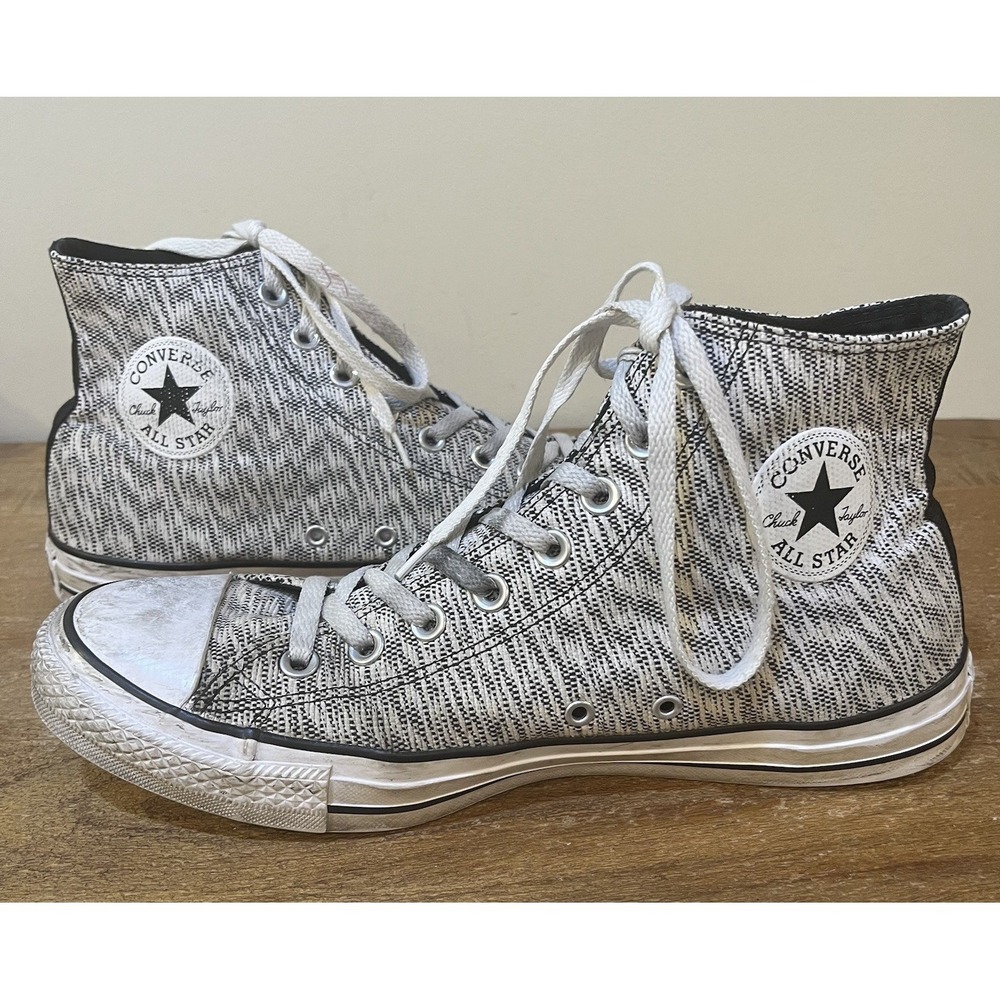 Converse Chuck Taylor All Star High Top Knit Black White Mens 10 Womens 12
